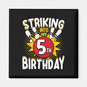 5e verjaardag bowling thema opvallen in de verjaar magneet