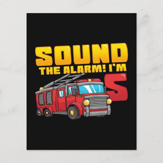 5e verjaardag brandweerman | Losief ontwerp Flyer (Achterkant)