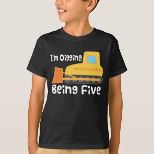 5e verjaardag Bulldozer Construction Truck Tshirt