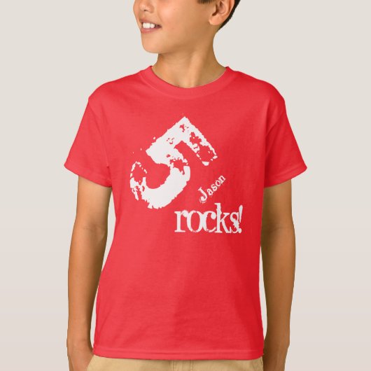 5e verjaardag cadeau voor 5 jaar oude aangepaste n t-shirt (Voorkant)