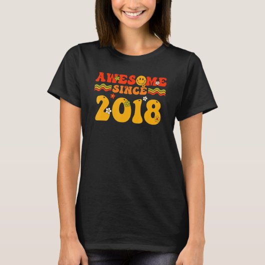 5e verjaardag cadeaus Geweldige sinds 2018 5 jaar T-shirt (Voorkant)