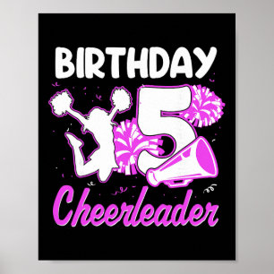 5e verjaardag Cheerleader Meisje 5 Jaar Oud Cheerl Poster
