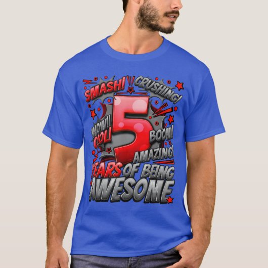 5e verjaardag Comic Style Geweldig sinds 2018 5 ja T-shirt (Voorkant)