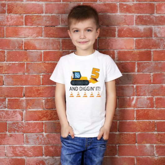 5e verjaardag constructie T-shirt – Gele dumper 