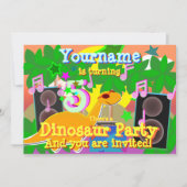 5e verjaardag Cool Dinosaur DJ Party Kaart (Voorkant)