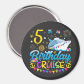 5e verjaardag Cruise B-Day Party Circle Magneet (Voorkant / Achterkant)