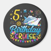 5e verjaardag Cruise B-Day Party Circle Magneet (Voorkant)