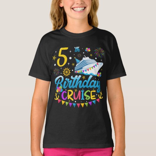 5e verjaardag cruise B-day party meisje T-shirt (Voorkant)