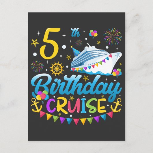 5e verjaardag Cruise Verjaardagsfeestje Briefkaart (Voorkant)
