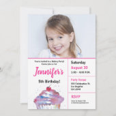 5e verjaardag cupcake baking party foto kaart (Voorkant)