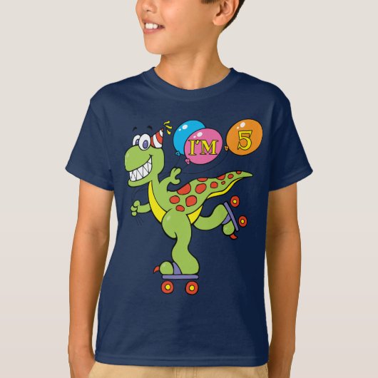 5e verjaardag Dinosaur T-shirt (Voorkant)
