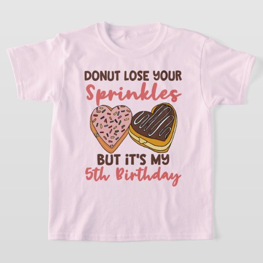 5e verjaardag Donut Theme Funny Quote T-shirt (Laagn)