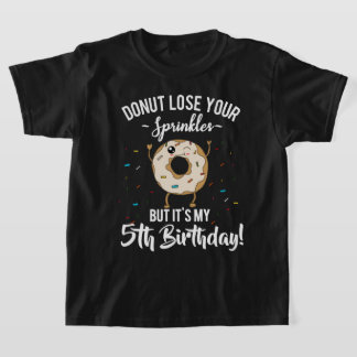 5e verjaardag Donut voor vijf jaar oude jongens Fu T-shirt