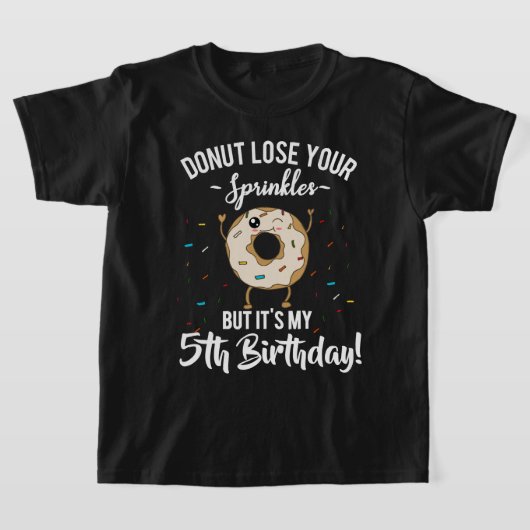 5e verjaardag Donut voor vijf jaar oude jongens Fu T-shirt (Laagn)