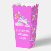 5e Verjaardag Eenhoorn met Cake Favoriete Box Bedankdoosjes (Voorkant)