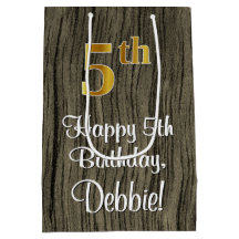 5e verjaardag: Elegant Faux Gold Kijk #, Faux Wood