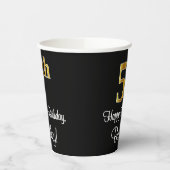 5e verjaardag - Elegant Luxe Faux Gold Look # Papieren Bekers (Links)