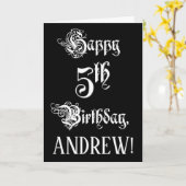 5e verjaardag: Fancy, elegant script + aangepaste  Kaart (Gele Bloem)