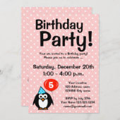 5e verjaardag feestuitnodigingen met grappige ping kaart (Voorkant / Achterkant)