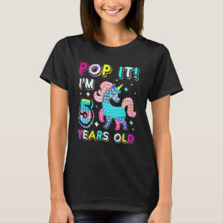 5e verjaardag Fidget Speelgoed Pop It Birthday Gir T-shirt