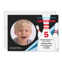 5e verjaardag foto bowlingpartij blauw rood geel