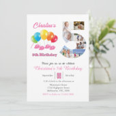 5e verjaardag foto collage nummer 5 Meisje Kaart (Staand voorkant)