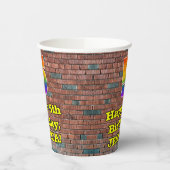 5e verjaardag: Fun Graffiti-geïnspireerde regenboo Papieren Bekers (Links)