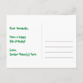 5e verjaardag: Fun Hearts Pattern, Rainbow 5 Briefkaart (Achterkant)