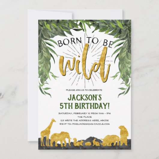 5e verjaardag, geboren om wild te zijn, Oerwoud di Kaart (Voorkant)