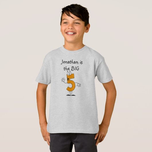 5e verjaardag Gepersonaliseerd T shirt (Voorkant volledig)