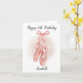 5e verjaardag gepersonaliseerde ballet-schuifkaart kaart (Gele Bloem)