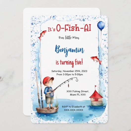 5e verjaardag Gevist Kaart (Voorkant / Achterkant)