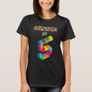 5e verjaardag Geweldige bij 5 jaar oud blok buildi T-shirt