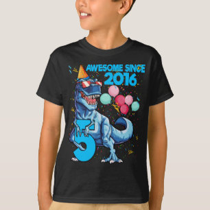 5e verjaardag Geweldige sinds 2016 Dinosaur T-shirt
