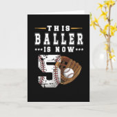 5e verjaardag Gift Baseball Player 5 jaar oude jon Kaart (Gele Bloem)