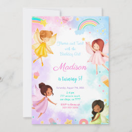 5e verjaardag Golden Fairy Party Kaart