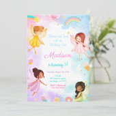 5e verjaardag Golden Fairy Party Kaart (Staand voorkant)