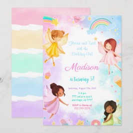 5e verjaardag Golden Fairy Party Kaart