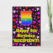 5e verjaardag: Het liefhebbende Kunstpatroon van d Kaart (Voorkant)