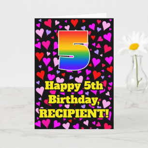 5e verjaardag: Het liefhebbende Kunstpatroon van d Kaart