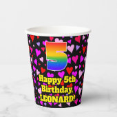 5e verjaardag: Het liefhebbende Kunstpatroon van d Papieren Bekers (Voorkant)