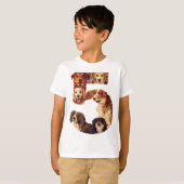 5e verjaardag hond puppy thema 5 jaar oude Kinder  T-shirt (Voorkant volledig)