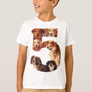5e verjaardag hond puppy thema 5 jaar oude Kinder T-shirt