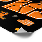 5e Verjaardag Jongen 5 Jaar Basketbal Party Vijf J Poster (Hoek)