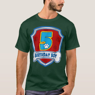 5e verjaardag jongen 5 jaar oude patrouillehonden  t-shirt