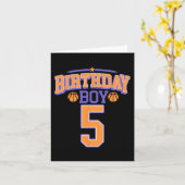5e verjaardag jongen basketbal lover 5 jaar oud bd kaart (Gele Bloem)