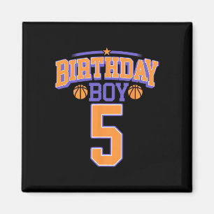 5e verjaardag jongen basketbal lover 5 jaar oud bd magneet