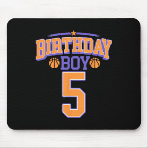 5e verjaardag jongen basketbal lover 5 jaar oud bd muismat