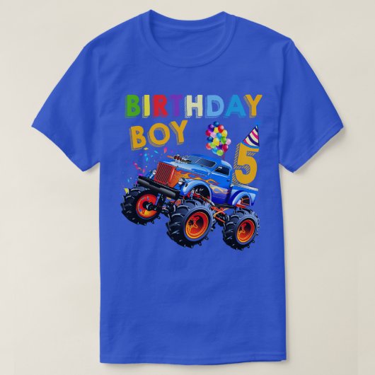 5e Verjaardag Jongen Blaze 5 Jaar Oude Monster Tru T-shirt (Design voorkant)