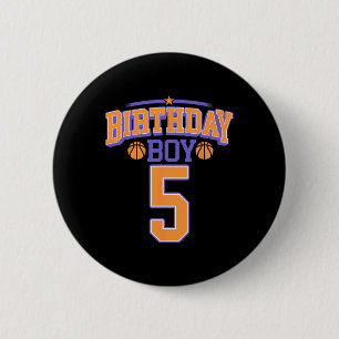 5e verjaardag jongen Bysketbyll liefhebber 5 jaar Ronde Button 5,7 Cm